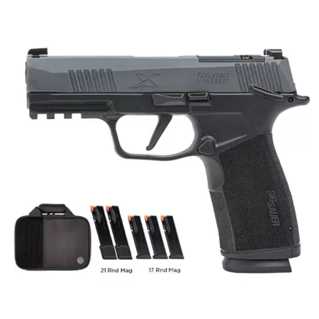 SIG SAUER P365 TACPRO XMACRO 9mm 3.7in Gray Pistol w/ 3x17rd/2x21rd Magazines & Savior Bag (365XCA-9-GYXR3-MS-TACPRO)