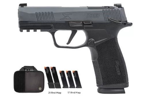 SIG SAUER P365 TACPRO XMACRO 9mm 3.7in Gray Pistol w/ 3x17rd/2x21rd Magazines & Savior Bag (365XCA-9-GYXR3-MS-TACPRO)