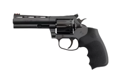 Colt Mfg KCOBRA22-BP4RFO King Cobra Target 22 LR 10rd Shot 4.25" Blued Vent Rib Barrel, Blued Carbon Steel Cylinder & Frame, Black Hogue Overmolded Grip, Exposed Hammer