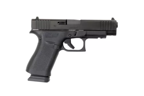 Glock PA4850203FR G48  Slim Compact 9mm Luger 15+1 4.17" Black GMB Barrel, Black nDLC Optic Ready/Serrated Steel Slide, Black Polymer Frame w/Beavertail & Front Rail, Black Textured Polymer Grip, Righ