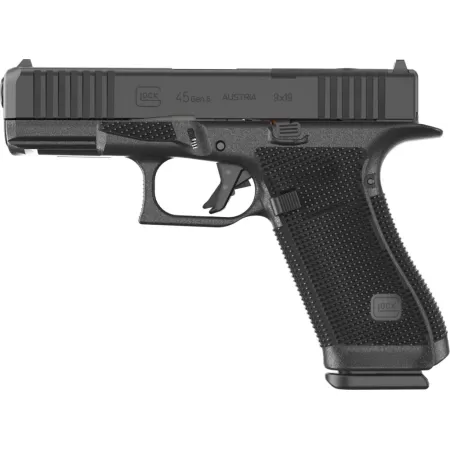Glock U64550203 G45 Gen6 Crossover Frame 9mm Luger 17+1 4.02" Black GMB Barrel, Black nDLC Steel Optic Ready/Serrated Slide, Black Polymer Frame w/Accessory Rail, Interchangeable Backstrap Grip, Ambid