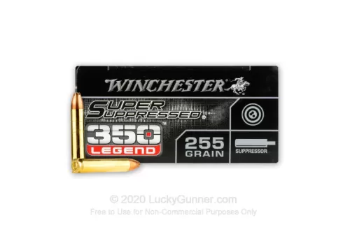 Winchester Super Suppressed 350 Legend Ammo 255 Grain Winchester Open Tip Jacketed Hollow Point Case of 200 (10 Boxes of 20)