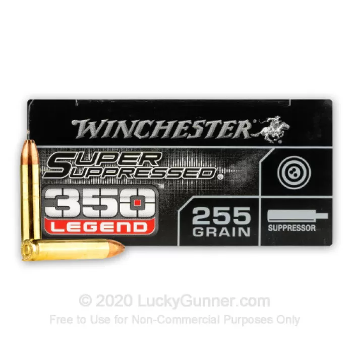 Winchester Super Suppressed 350 Legend Ammo 255 Grain Winchester Open Tip Jacketed Hollow Point Case of 200 (10 Boxes of 20) Winchester Super Suppressed 350 Legend Ammo 255 Grain Winchester Open Tip Jacketed Hollow Point Case of 200 (10 Boxes of 20)