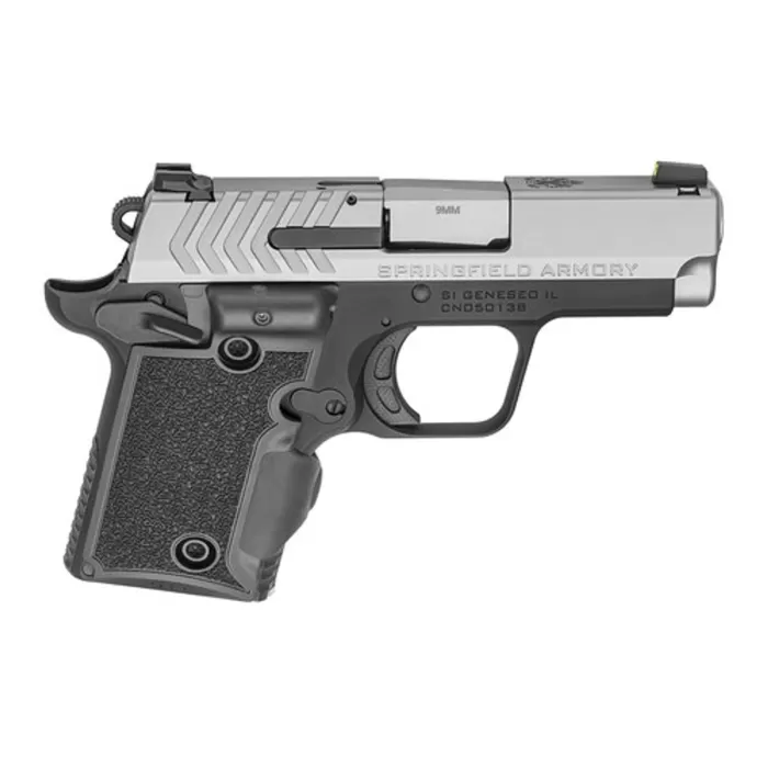 Springfield 911 Micro Compact 9MM 3" Barrel, SS Slide, Viridian Green Laser, Tritium Night Sights 1-6Rd & 1-7Rd Mag Springfield 911 Micro Compact 9MM 3" Barrel, SS Slide, Viridian Green Laser, Tritium Night Sights 1-6Rd & 1-7Rd Mag