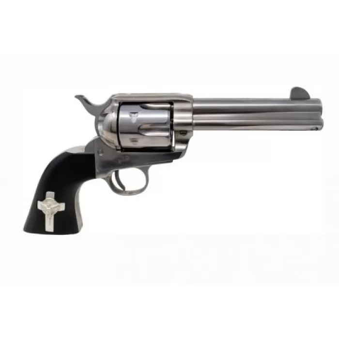 Cimarron Holy Smoker 45lc Fs 4.75" White/silver Cross Black