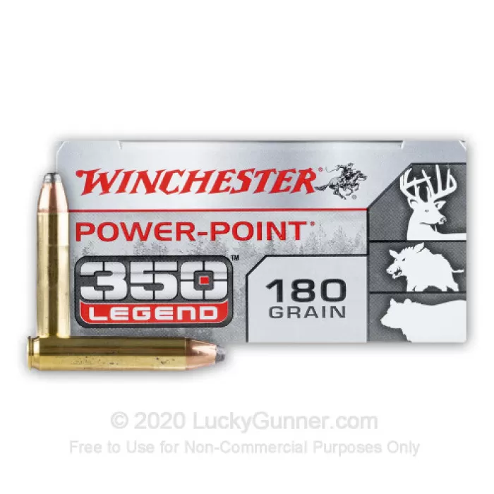 Winchester Power Point 350 Legend Ammo 180 Grain Jacketed Soft Point Case of 200 (10 Boxes of 20)