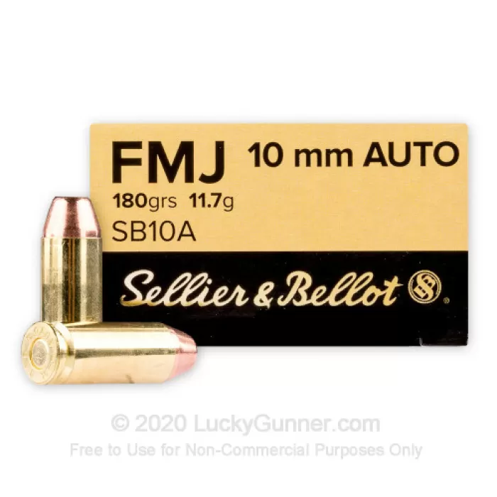 10mm Auto - 180 Grain FMJ - Sellier & Bellot - 1000 Rounds