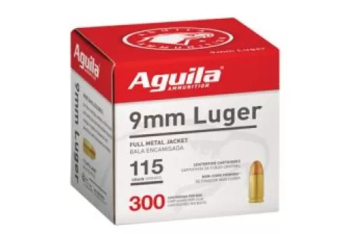 9MM 115 GR FMJ Bulk Pack 300bx - Brass Casing
