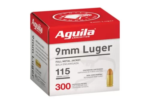 9MM 115 GR FMJ Bulk Pack 300bx - Brass Casing