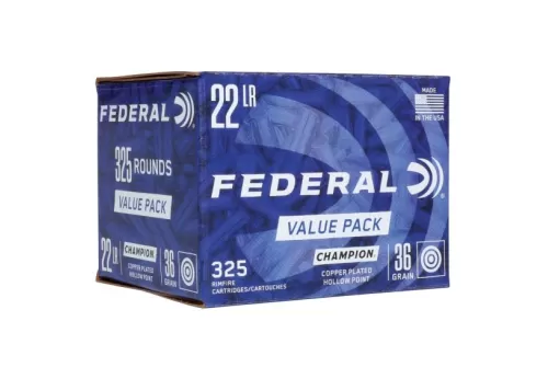 Federal Value Pack Brass .22 LR 36-Grain 325-Rounds CPHP
