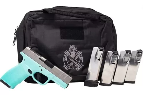 Springfield Hellcat OSP Pro Gear Up Package 9mm, 3.7" Barrel, Robins Egg Blue Frame, Stainless Slide, 17rd