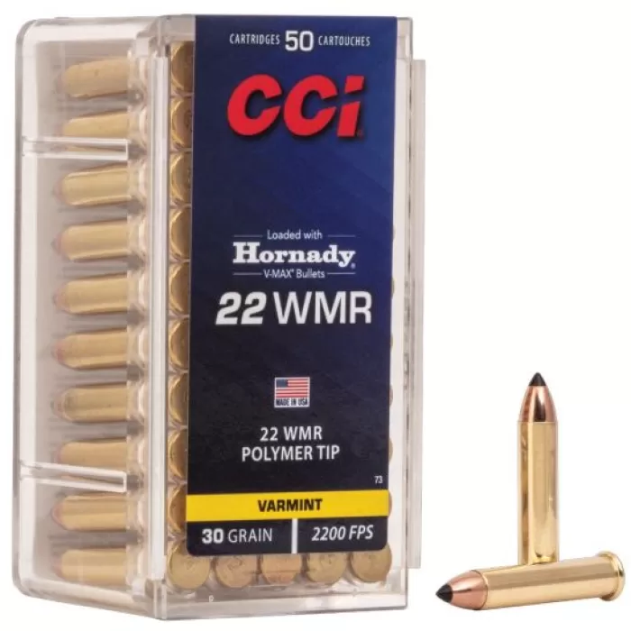 CCI .22 Winchester Magnum Rimfire 30gr V-Max Ammunition, 50 Round Box u2012 0073 CCI .22 Winchester Magnum Rimfire 30gr V-Max Ammunition, 50 Round Box u2012 0073