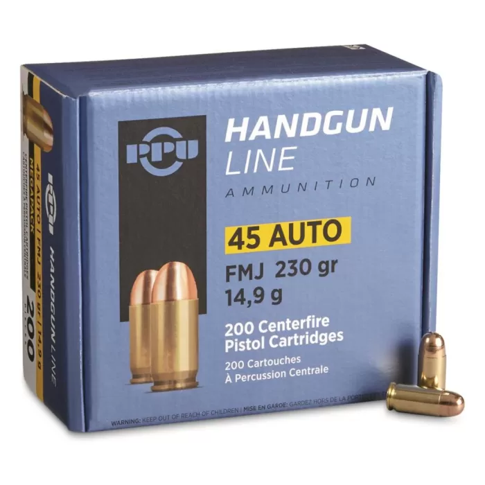 Prvi Partizan 45 ACP Auto Ammo 230 Grain Full Metal Jacket 200 Rounds Box