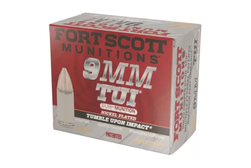 Fort Scott Munitions 9mm Subsonic Nickel 125 gr Tumble Upon Impact (TUI) 20rd Box