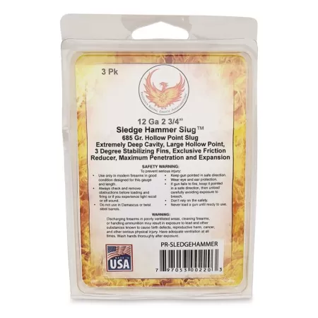 Phoenix Rising Sledge Hammer Hollow Point Slug, 12 Gauge, 2 3/4