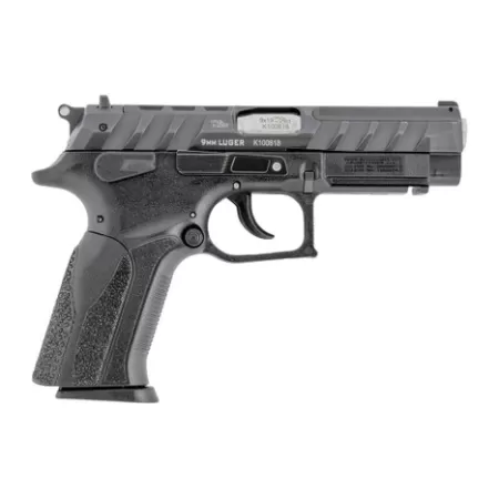 Grand Power 8588005808644 K100 Mk23 9mm Luger 15+1 4.25" Stainless Rotating Barrel, Black Optic Ready/Serrated Slide, Black Frame w/Accessory Rail, Textured Grip