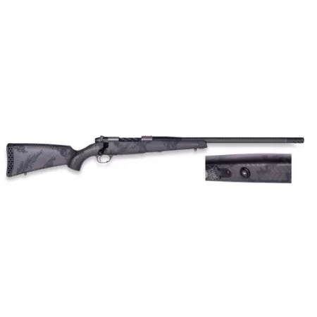 Weatherby MGT01N25CMR4B Mark V Backcountry Guide TI 25 Creedmoor 3+1 22" + 2" Graphite Black Cerakote Fluted Threaded Barrel, Titanium Drilled & Tapped Receiver, Exposed Carbon  w/Carbide Black Accent