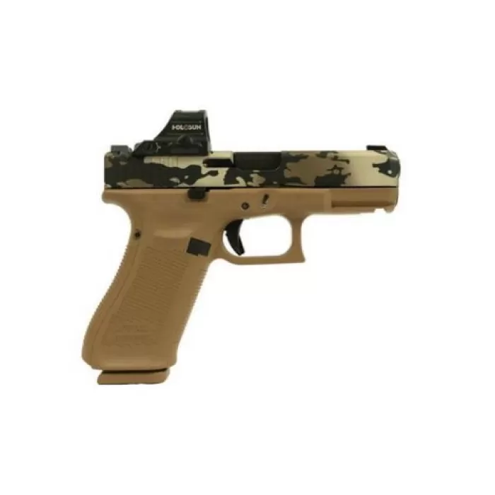 Glock 19X V Custom Ported Optic Ready 9mm Camo Cerakote Pistol w/ Holosun 407C X2