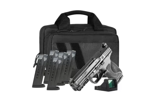 S&W M&P9 M2.0 9mm 4.22in Handgun Bundle with 6x 17rd Magazines, RFX11 Green Dot Optic and Savior Bag (14720)