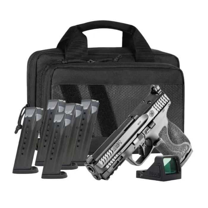 S&W M&P9 M2.0 9mm 4.22in Handgun Bundle with 6x 17rd Magazines, RFX11 Green Dot Optic and Savior Bag (14720)