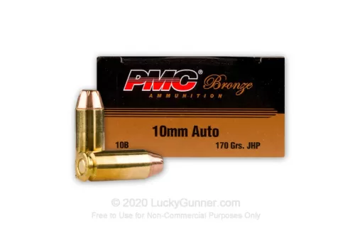 PMC Bronze 10mm 170 Gr JHP 500rd CASE