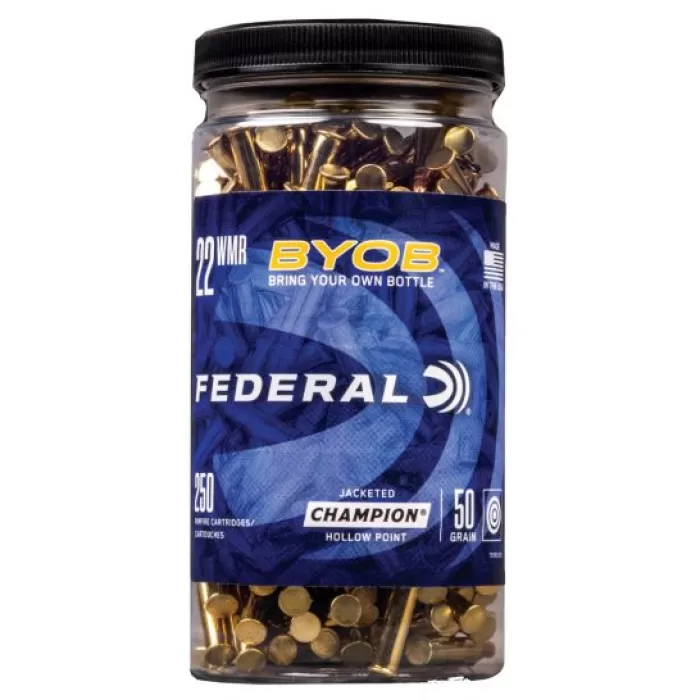 Federal BYOB 50 gr Jacketed Hollow Point .22 WMR Ammo, 250/box - 757BTL250