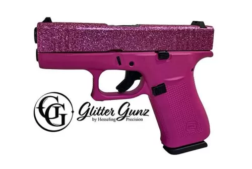 GLOCK 43X 9MM CRUSH GLITTER GUNZ - 10+1 Rounds, 3.41