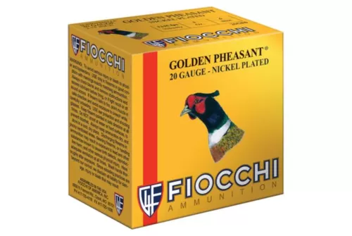 Fiocchi Golden Pheasant Nickel 20 Ga, 2.75", 1oz, 6 Shot, 1245 FPS, 25rd/Box