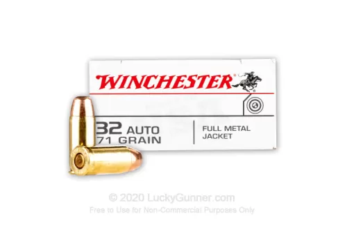 Winchester White Box USA 32 ACP Ammo 71 Grain Full Metal Jacket Case of 500 (10 Boxes of 50)
