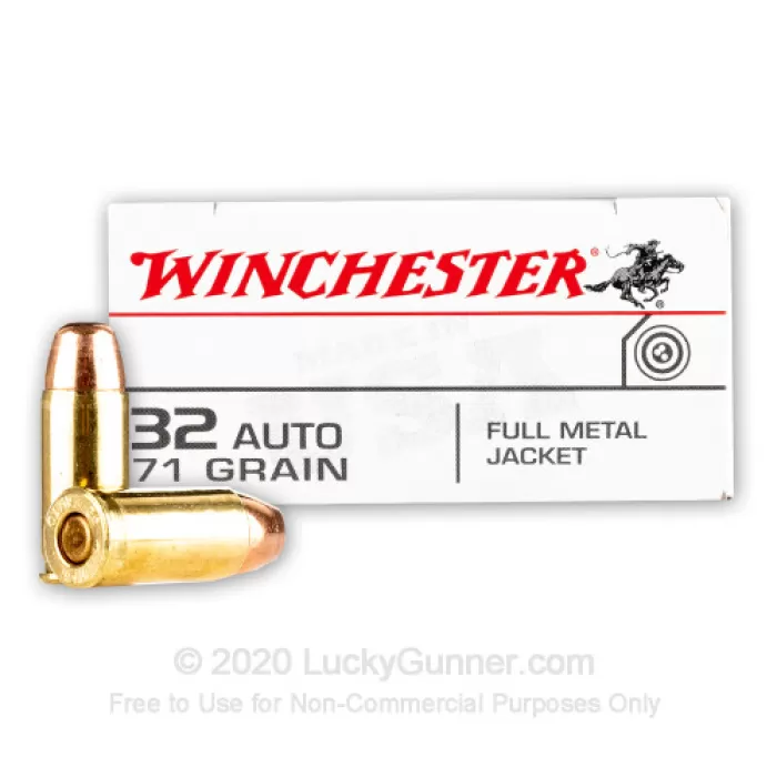 Winchester White Box USA 32 ACP Ammo 71 Grain Full Metal Jacket Case of 500 (10 Boxes of 50)