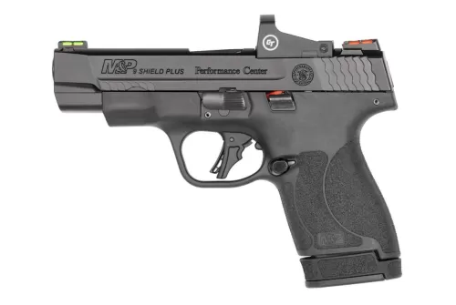 S&W Performance Center M&P 9 Shield Plus Crimson Trace Handgun 9Mm Luger 13&10Rd Magazine 4" Barrel NO Thumb Safety Black- Used 13251U