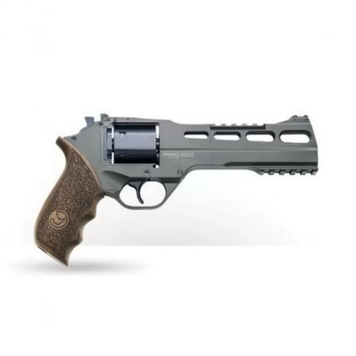 Chiappa Firearms, Rhino 60DS Revolver, Double Action/Single Action, 357 Magnum, 6" Barrel, Alloy, OD Green, Walnut Grips Chiappa Firearms, Rhino 60DS Revolver, Double Action/Single Action, 357 Magnum, 6" Barrel, Alloy, OD Green, Walnut Grips
