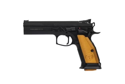 CZUSA 01261 CZUSA 75 Tactical Sport Orange 9mm Luger Single 5.40" 10+1 Orange Aluminum Grip Black Slide