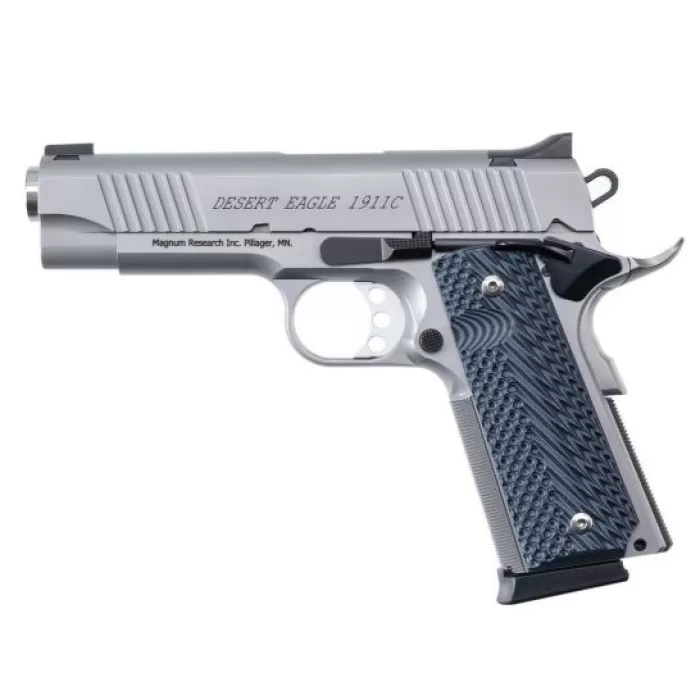 Magnum Research Desert Eagle 1911 C .45 ACP Pistol, Matte Stainless Steel - DE1911CSS