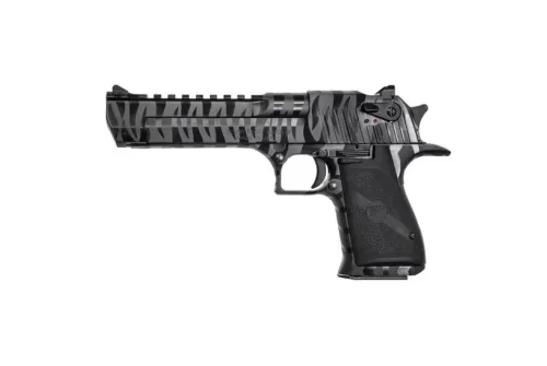 Magnum Research Desert Eagle Mark XIX .50 AE Pistol, Black Oxide w/ Tiger Stripes - DE50BTS
