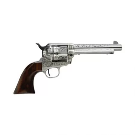 Taylors & Company 1873 Cattleman Photo Engraved .45 LC Revolver, White Heat Treated Steel - 701AWE