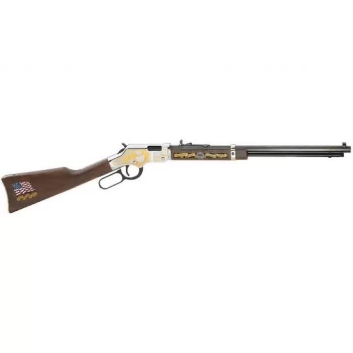 Henry Military Service Tribute 2nd Edition .22 S/l/lr Lever Action Rifle, Brown - H004MS2 Henry Military Service Tribute 2nd Edition .22 S/l/lr Lever Action Rifle, Brown - H004MS2