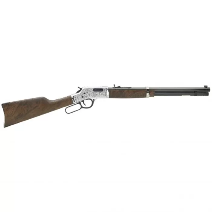 Henry Big Boy Silver Deluxe Engraved .45 Colt Lever Action Rifle, Brown - H006CSD Henry Big Boy Silver Deluxe Engraved .45 Colt Lever Action Rifle, Brown - H006CSD
