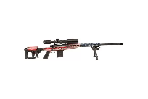 Howa M1500 6.5 Crd Bolt Action Rifle w/ 4-16x50mm Long Range Scope, American Flag RWB Cerakote - HCRA72507USK