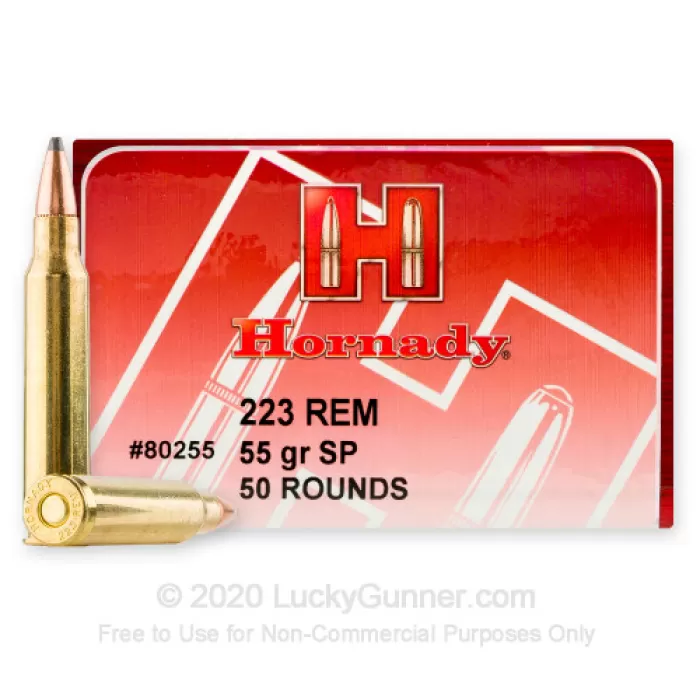 Hornady Custom .223rem, 55gr SP, 500rd Case