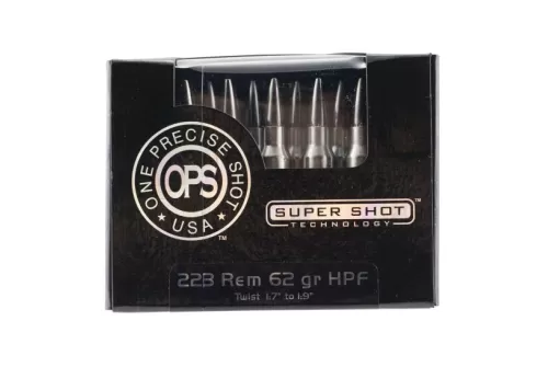 Ammo Inc OPS (One Precise Shot) 62 gr Hollow Point .223 Rem/5.56 Ammo, 20/box - 223062HPF