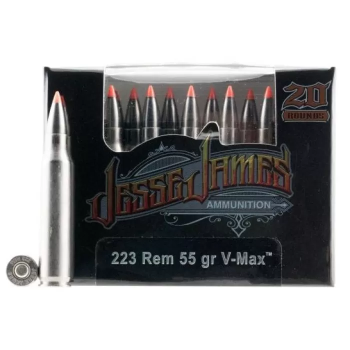 Jesse James Black Label 223/5.56 55gr, V-Max 20rd Box