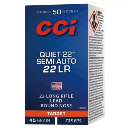 CCI Quiet-22 Semi-Auto 45 gr Soft Point .22lr Ammo, 50/box - 975CC