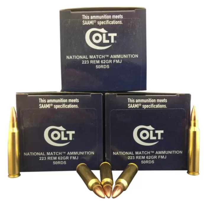 Colt DT Defense, National Match 62 gr Full Metal Jacket .223 Rem Ammo, 50/box - 223R62FMJCT Colt DT Defense, National Match 62 gr Full Metal Jacket .223 Rem Ammo, 50/box - 223R62FMJCT