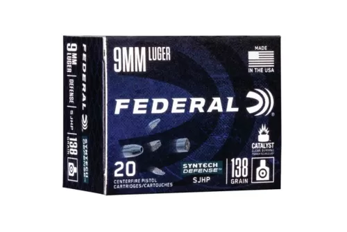 Federal Syntech Defense 138 gr Segmented Hollow Point 9mm Ammo, 20/box - S9SJT1