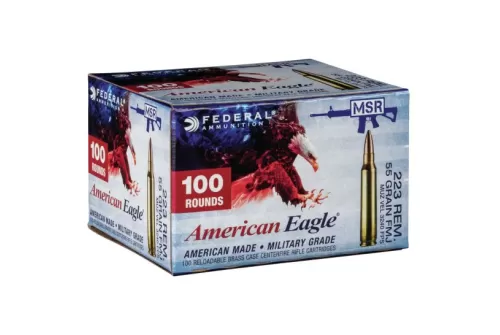 Federal American Eagle 55 gr Full Metal Jacket .223 Rem Ammo, 100/box - AE223BLF
