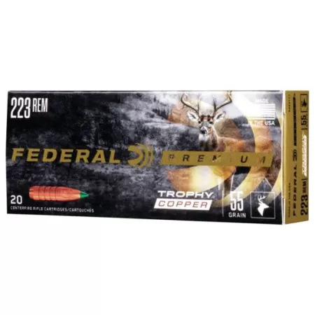 Federal Premium 55 gr Trophy Copper .223 Rem Ammo, 20/box - P223TC1