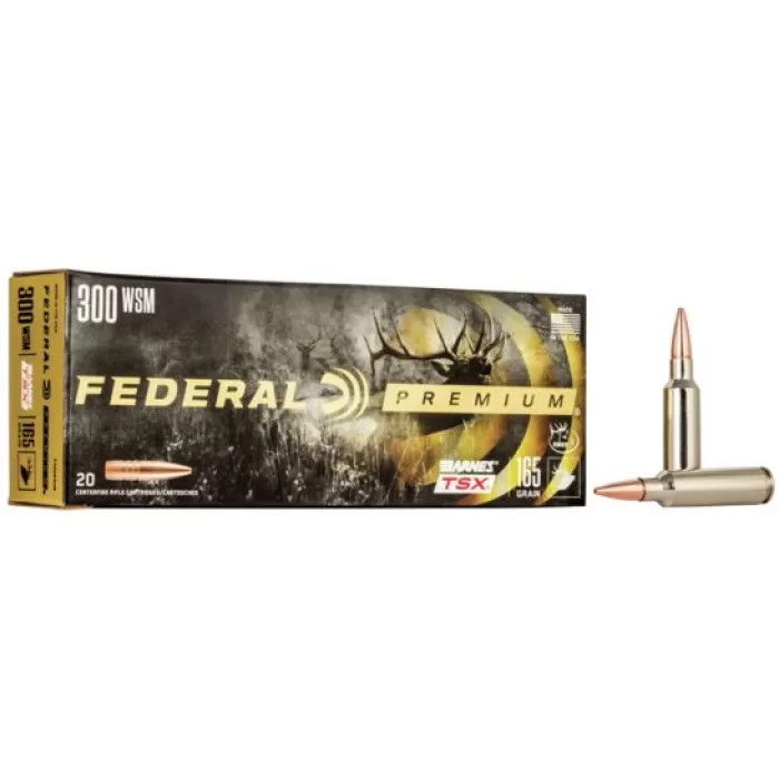 Federal Premium Barnes TSX 165 gr Triple-Shock X .300 WSM Ammo, 20/box - P300WSMG Federal Premium Barnes TSX 165 gr Triple-Shock X .300 WSM Ammo, 20/box - P300WSMG