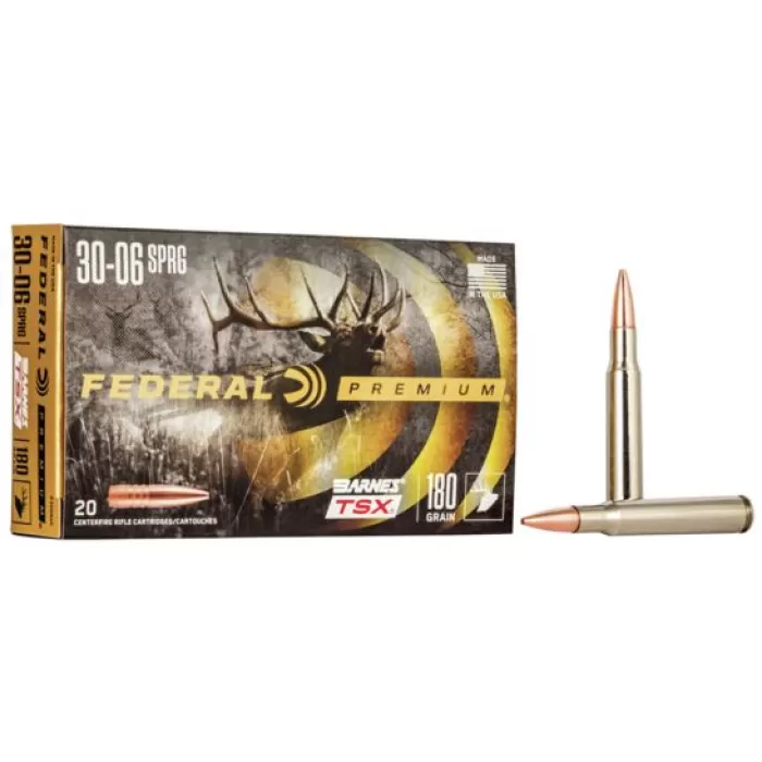 Federal Premium Barnes TSX 180 gr Triple-Shock X .30-06 Spfld Ammo, 20/box - P3006AE Federal Premium Barnes TSX 180 gr Triple-Shock X .30-06 Spfld Ammo, 20/box - P3006AE
