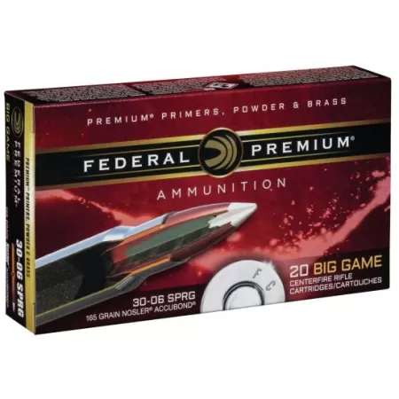Federal Premium 165 gr Nosler AccuBond .30-06 Spfld Ammo, 20/box - P3006A2